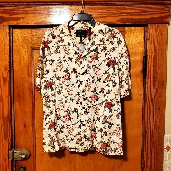 rag & bone Other - rag & bone X LAURA ASHLEY Yellow Floral Printed Avery Shirt. Men's Large
